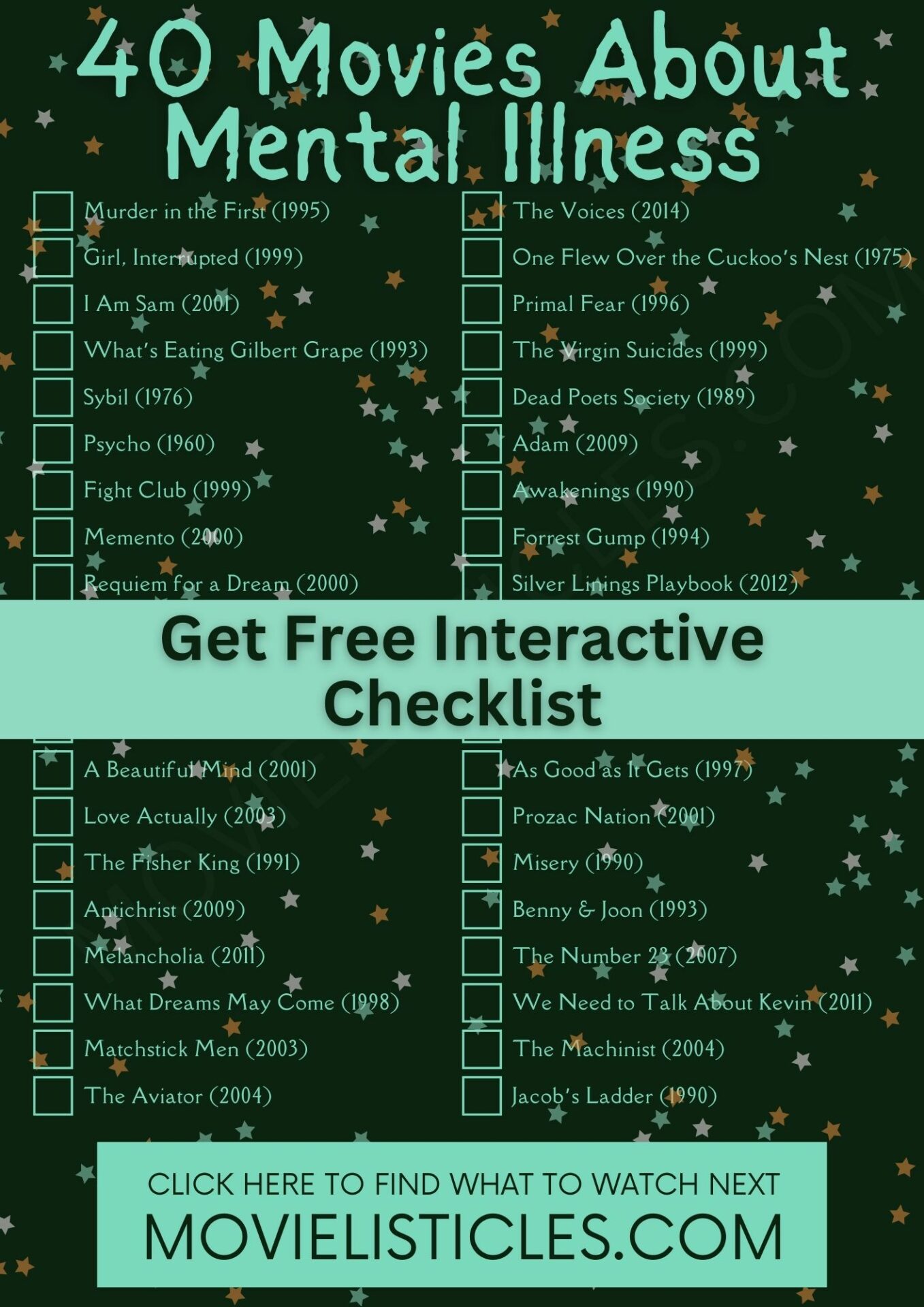 Movies About Mental Illness Checklist