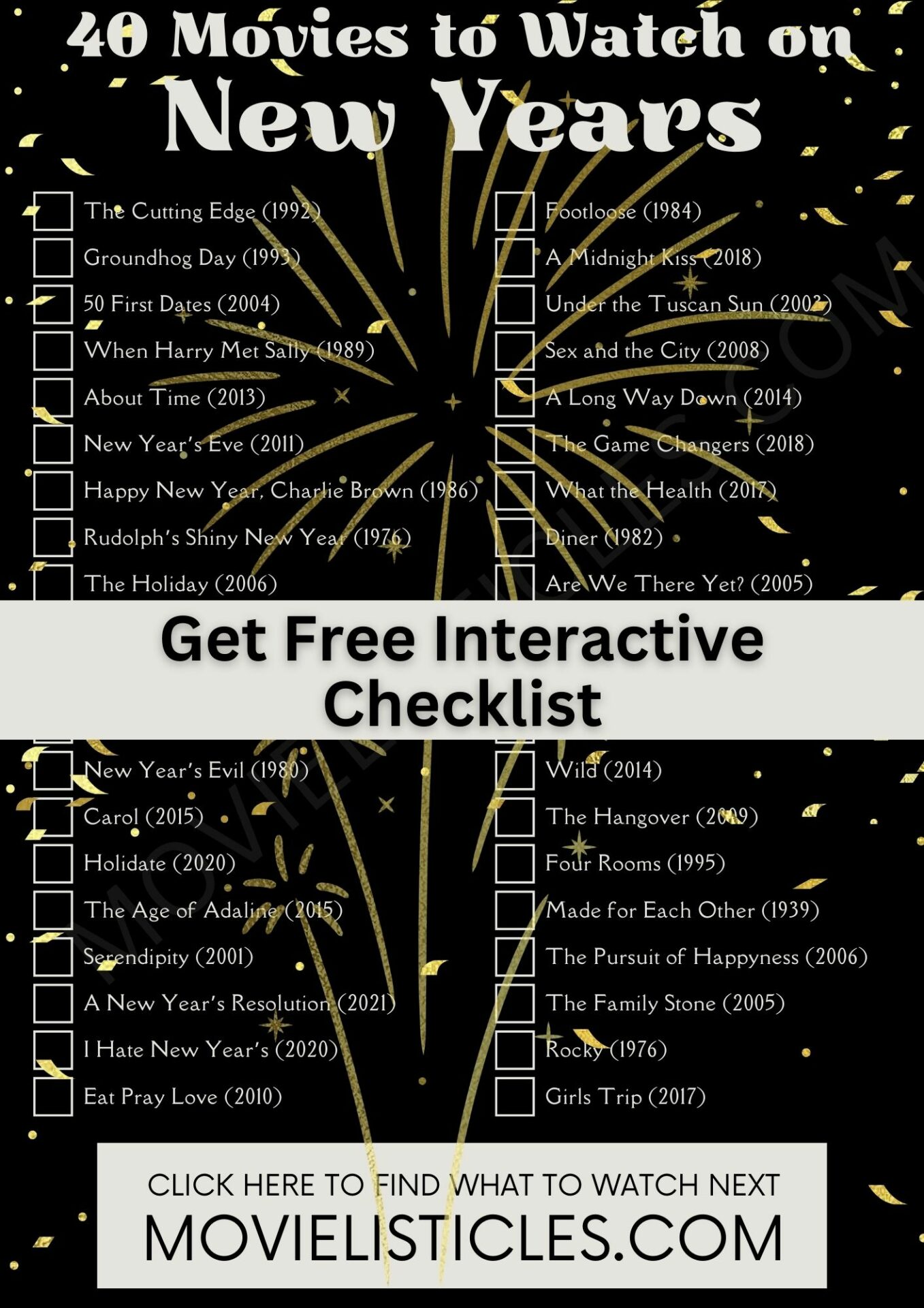 New Years Movies Checklist