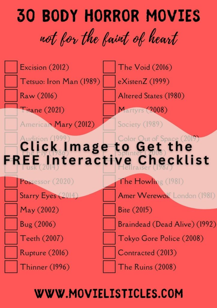 body horror movies checklist