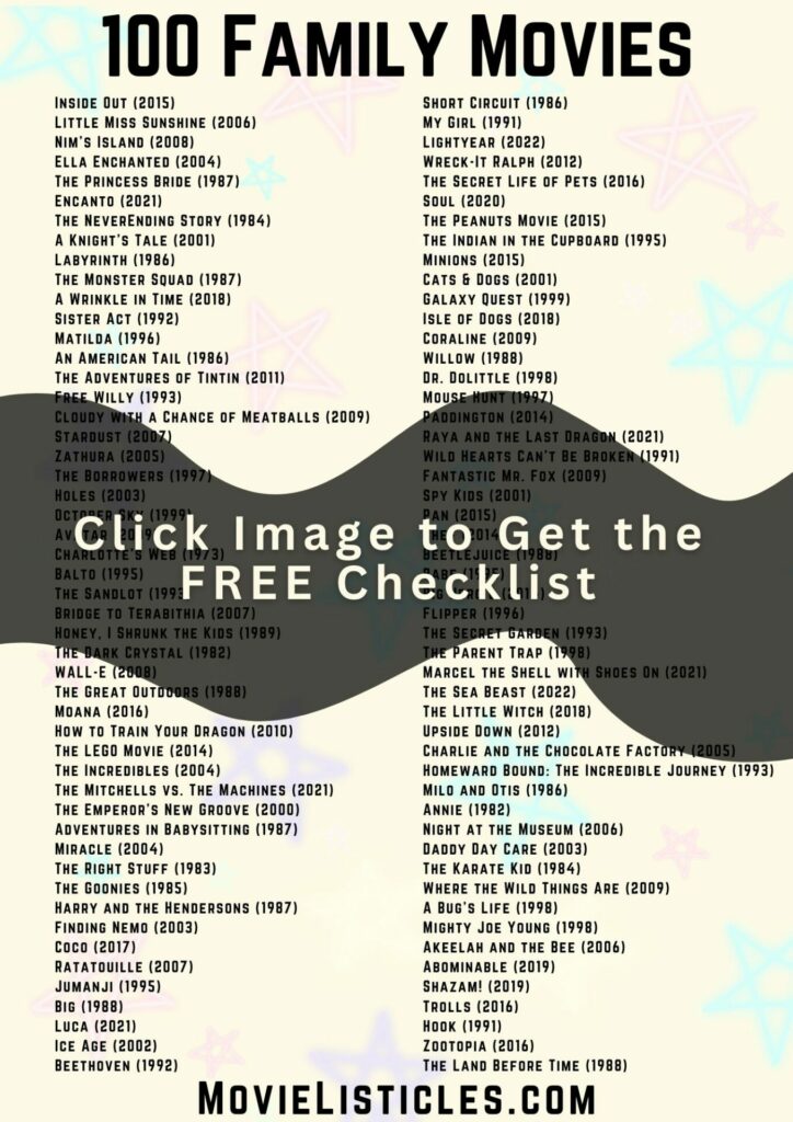 100 family movies for movie night