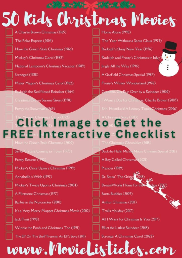 kids christmas movies checklist