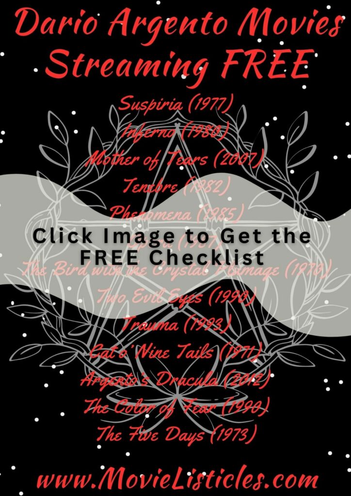 dario argento movies streaming free checklist