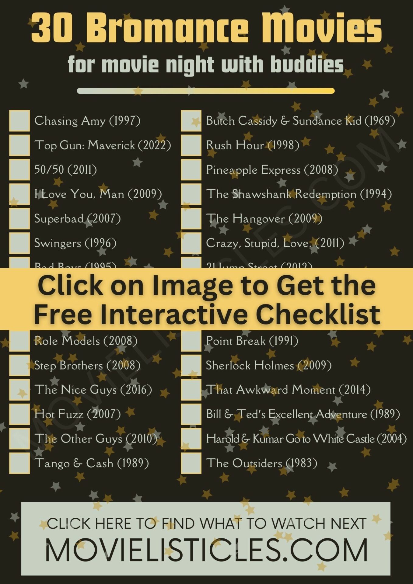 Bromance Movies Checklist