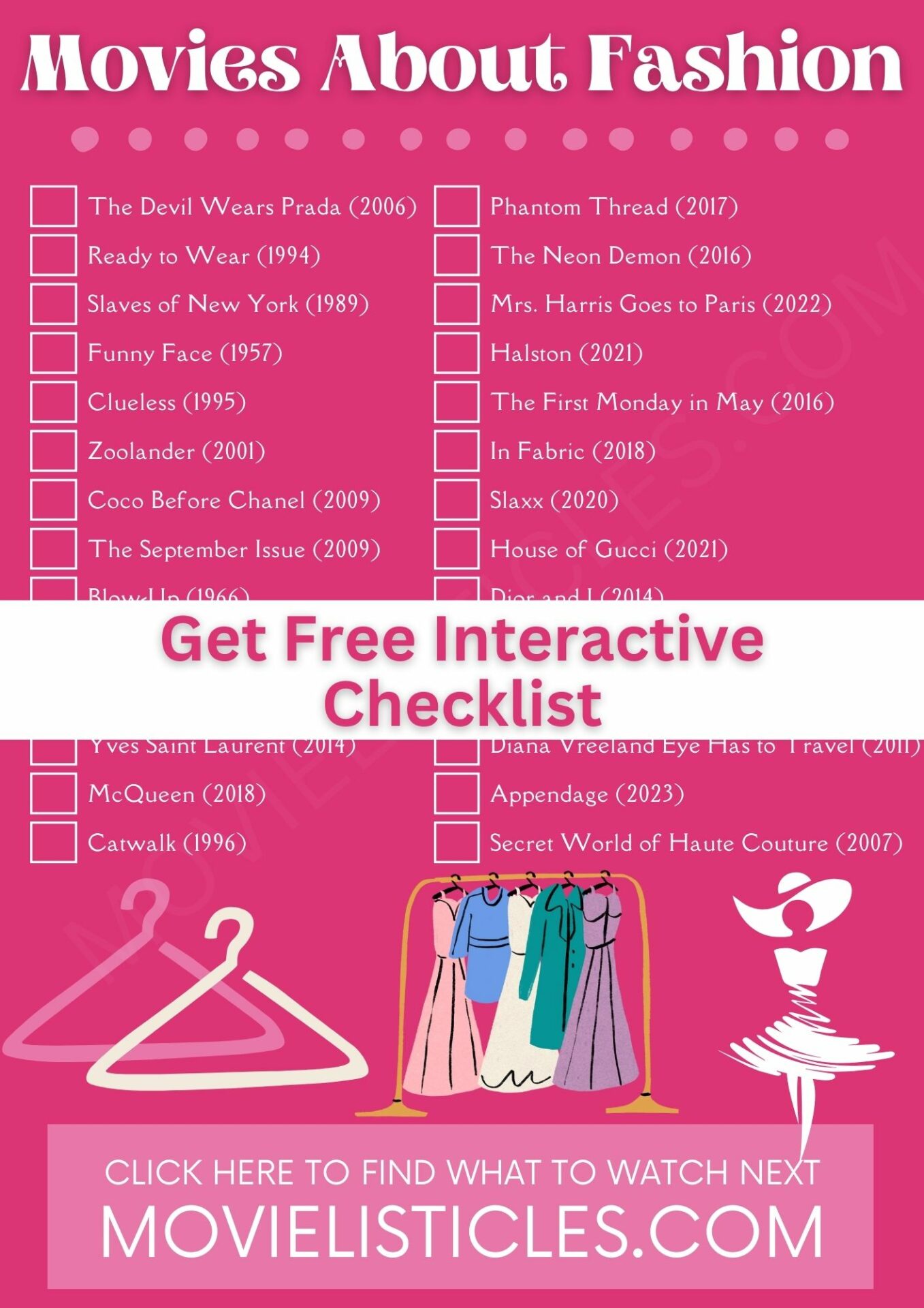 Movies About Fashion Checklist