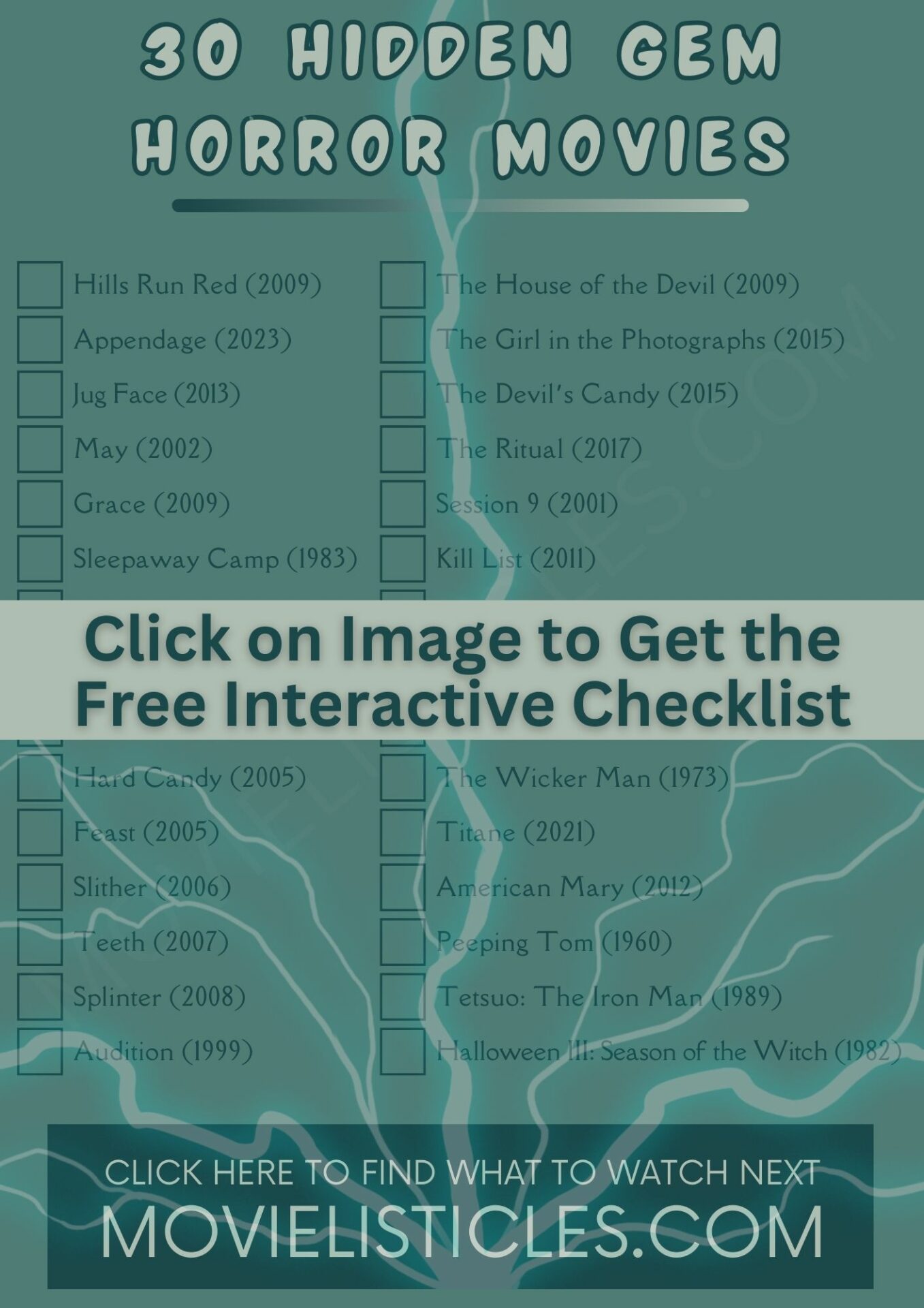 Hidden Gem Horror Movies Checklist