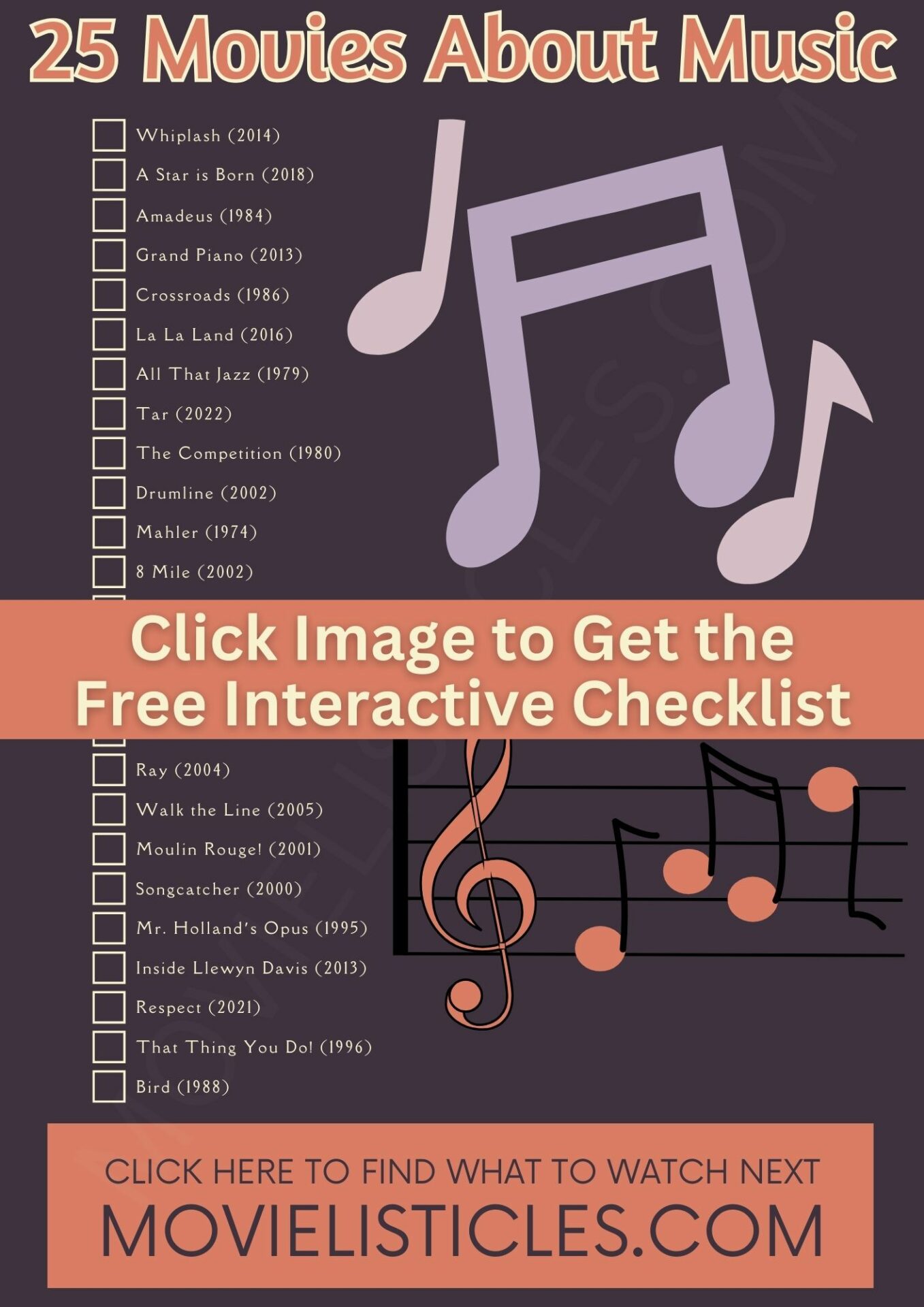 Movies About Music Checklist