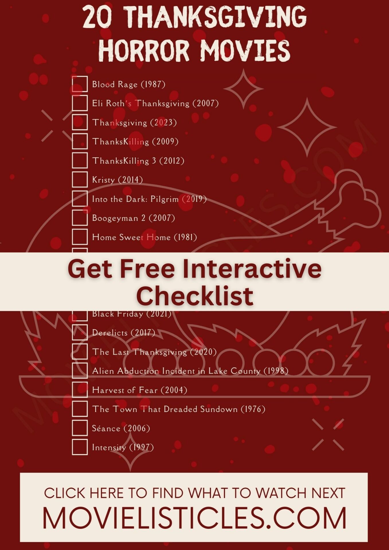 Thanksgiving Horror Movies Checklist